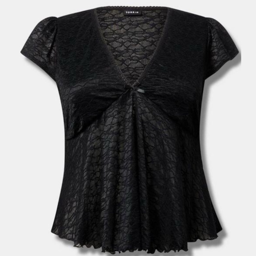 Torrid Black Lace Baby doll Top